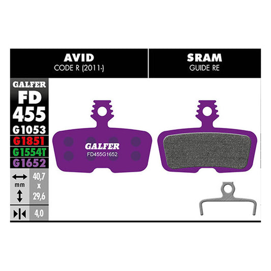 Pastillas GALFER Code/Guide 4 pistones moradas