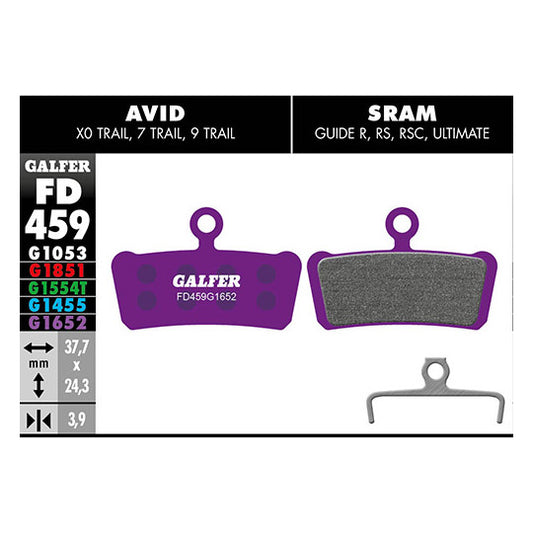 Pastillas GALFER Sram Guide 4 pistones moradas
