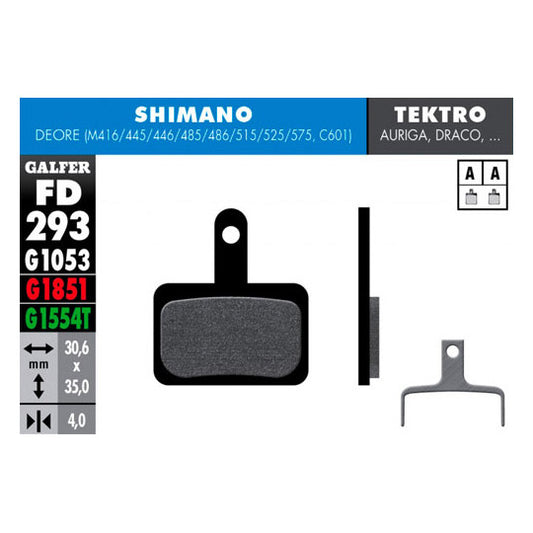 Pastillas Galfer Shimano Deore 2 pistones Negras